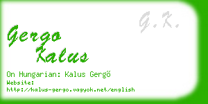 gergo kalus business card